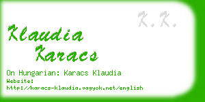 klaudia karacs business card